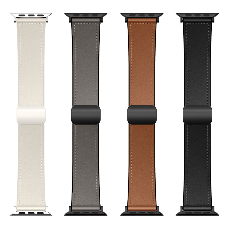 Leather Watch Strap with Magnetic Buckle for Apple Watch (WA34)