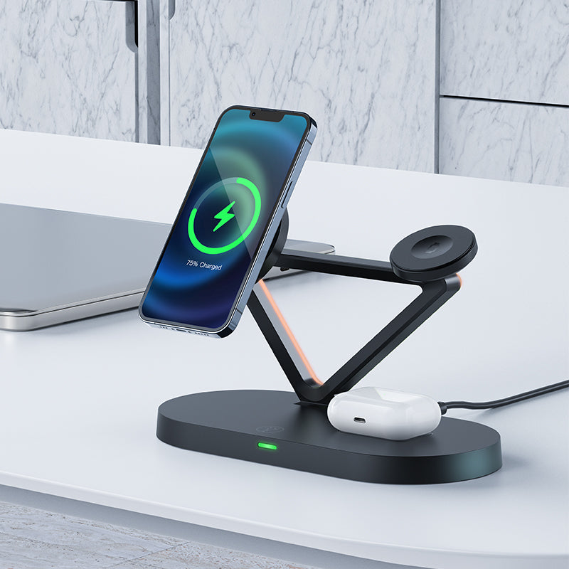 45W Premium 3 in 1 Wireless Charging Station w/ MagSafe (E9)