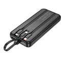 22.5W PD+QC Power Bank with LED % Display, 2 Built-in Cables, CCC Certification (10000mAh) (J132)