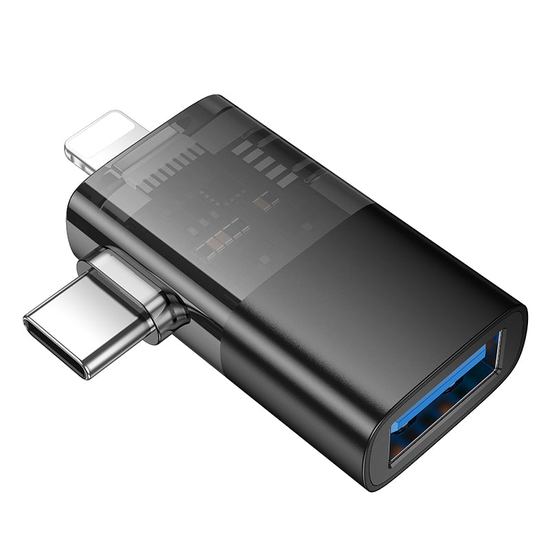 2 in 1 OTG Adaptor w/ Lightning & USB-C male to USB-A female, Plug and Play, Data Transfer (UA36E)