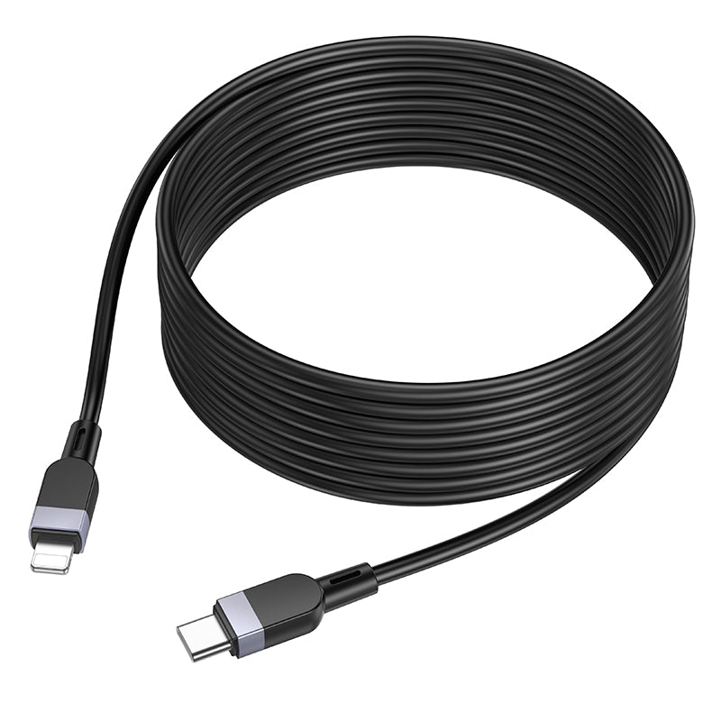 27W PD Silicon Super Fast Charging Cable - Lightning to Type C (X109) 3 Meter