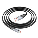 Metallic Flat Nylon Braided Fast Charging Cable (U119) 1.2 Meter