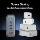 100W 4-Port PD GaN Ultra Fast Desktop Charging Station with 3x USB-C, 1x USB-A, 1.8M Power Cord (AU9)