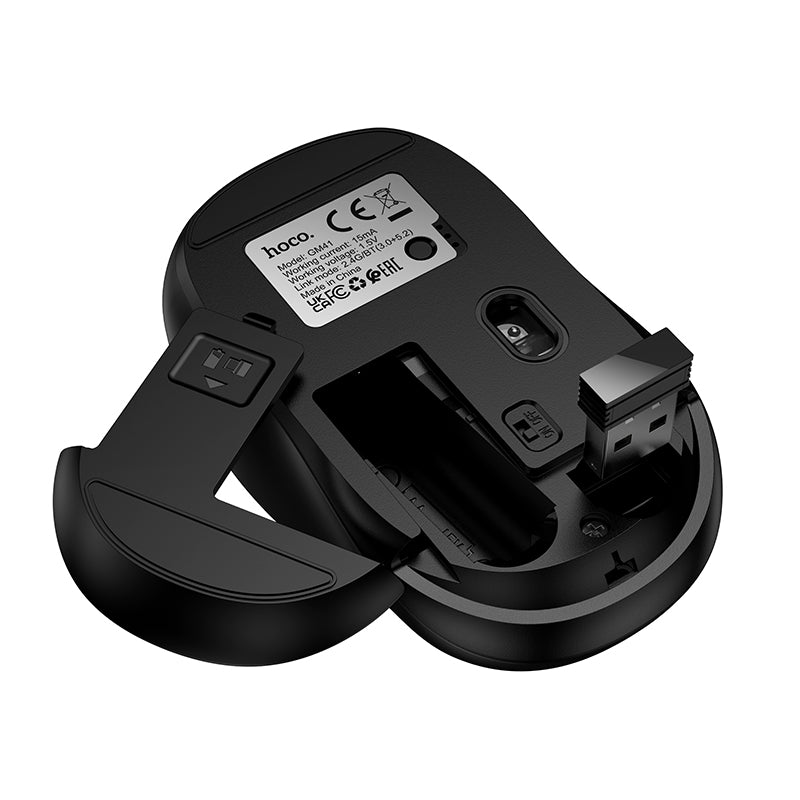 Wireless Mouse with Nano Receiver, Dual Mode 2.4G + Bluetooth (GM41)