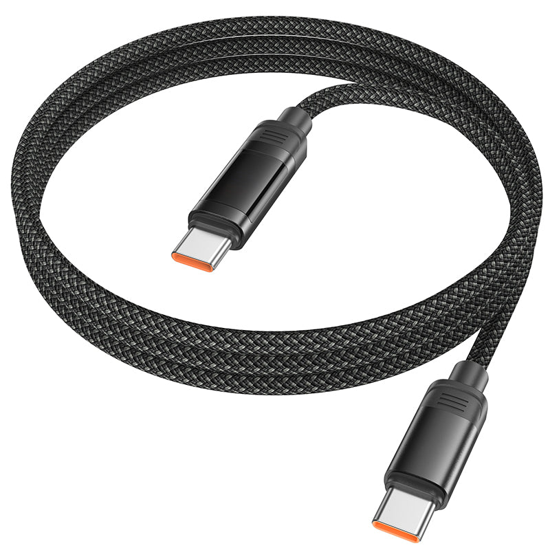 100W PD Nylon Braided Metallic USB Cable w/ Dynamic LED  - USB C to USB C (U126)