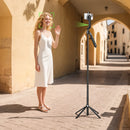 Automatic Face Tracking Selfie Stick with 1.81m Quadpod, Camera Mount, 360' Rotation, Gimbal Stablizer, AI Hand Gesture Recognition, AI Smart Follow Up (K32)