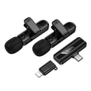 Dual Wireless Digital Microphone w/ USB-C Connector + Lightning Adaptor, DSP Noise Cancellation (L20A)