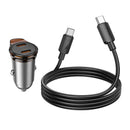 45W Dual USB C Super Fast Car Charger w/ Mini Size, C to C Cable Included (NZ16B)
