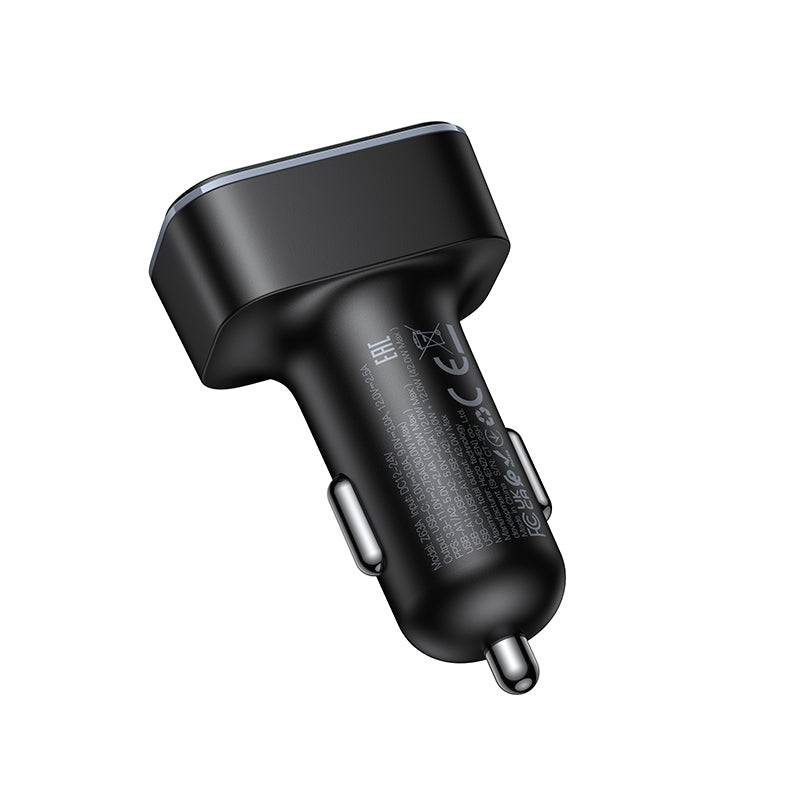42W PD+QC 3-Ports Car Charger with 2x USB-A, 1x USB-C Outputs, LED Power Display (Z63A)