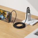 36W Nylon Braided Zinc Alloy Cable with Metallic Kick Stand (U150) USB A to USB C