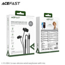 Universal Digital USB-C Wired Earphones with Microphone, Silicon Wire (L10) Black