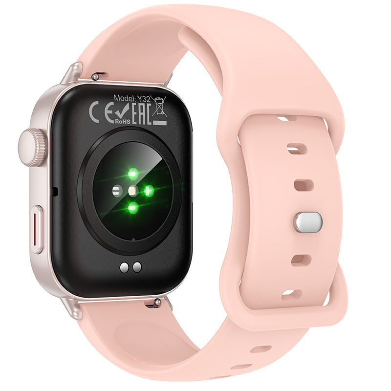 Pink Smart Watch w/ Call Feature, 3~5 Days Battery Life, IP67 Waterproofing (Y32)