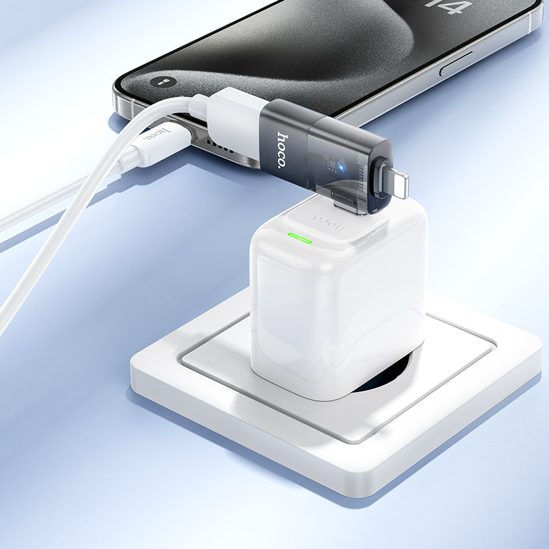 2 in 1 OTG Adaptor w/ Lightning & USB-C male to USB-A female, Plug and Play, Data Transfer (UA36E)