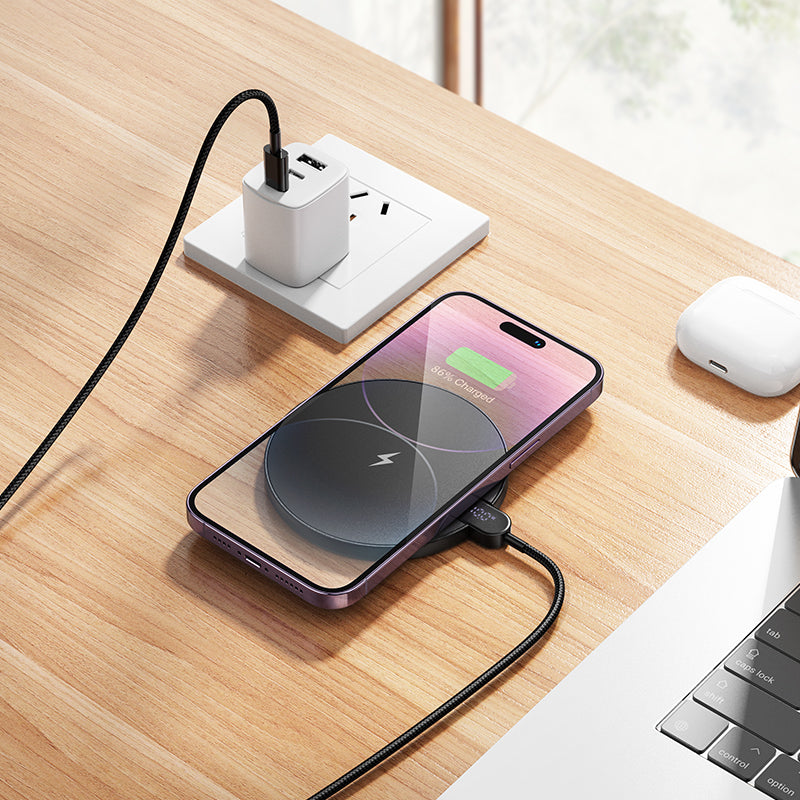 15W Ultra Thin 2 in 1 Wireless Charger w/ LED Charge Status Display (CW62)