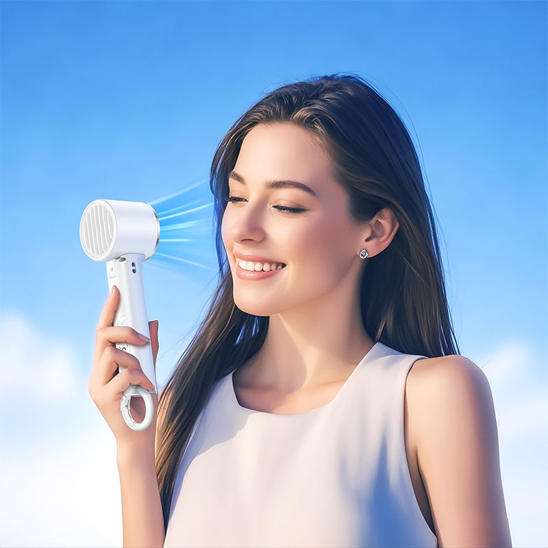 Portable Multi-Functional Electric Fan w/ Handheld & Desktop Stand, 3 Speed Adjustable Airflow (HX61)