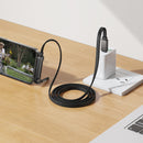 60W PD Nylon Braided Zinc Alloy Cable with Metallic Kick Stand (U150) USB C to USB C