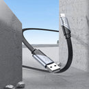 Metallic Flat Nylon Braided Fast Charging Cable (U119) 1.2 Meter