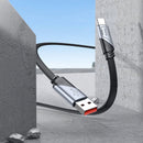Metallic Flat Nylon Braided Fast Charging Cable (U119) 1.2 Meter