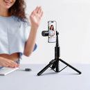 Premium Bluetooth Selfie Stick with 1.36m Tripod, Dual-Color LED Fill Light (K34)