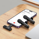 Dual Wireless Digital Microphone w/ USB-C Connector + Lightning Adaptor, DSP Noise Cancellation (L20A)