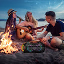 600W Bluetooth Party Speaker with 2 Wireless Microphones, RGB Light, 6000mAh Battery, IPX5 Waterproof (DS67)