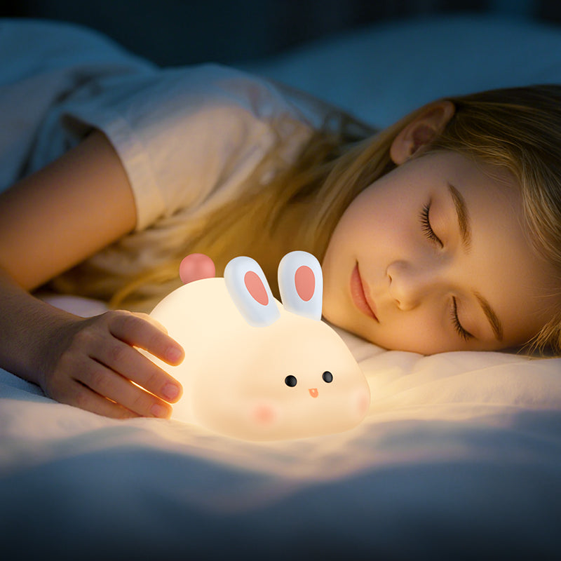 Cute Silicone Tap Control Night Light for Kids - Duck & Rabbit Designs (HX16)