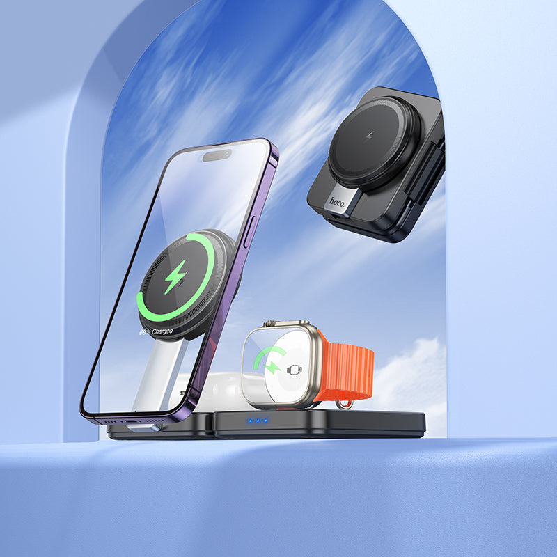 15W 3-in-1 Magnetic Wireless Fast Charger with Foldable Design (CQ11)