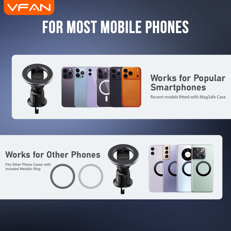 Magnetic Air Vent Phone Mount with 360' Rotation, Hook Locking (H09)
