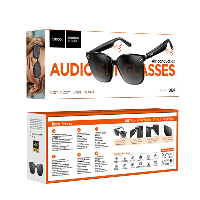 Wireless Air Conduction Audio Sunglasses with Music Playback, 6 Hours Playtime (DI87)