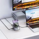 PD 100W 9 in 1 USB-C Multi Function Docking Station with Magnetic Charging Pad (HB49)