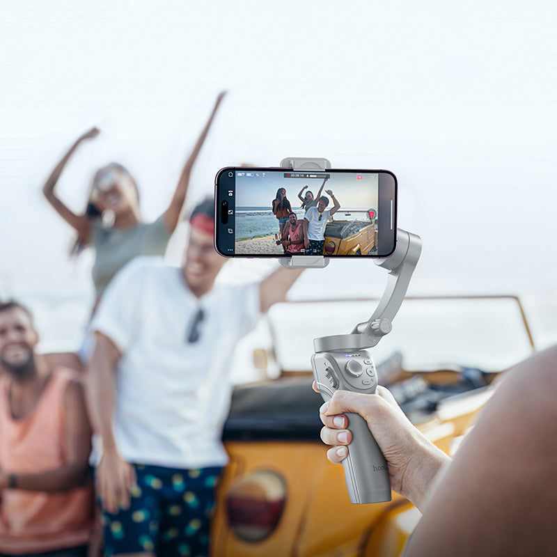 Automatic Face Tracking 3 Axis Smart Gimbal with LED Fill Light, Built in Mini Tripod, V5.2 Remote (K24)
