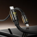 240W PD OD6mm Zinc Alloy Premium USB C to USB C Cable, with LED Light (U143) 1.2M