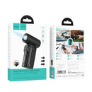 Portable High-Power Fan with 130,000 RPM Ultra-High Speed, Rechargeable Turbo Fan with Digital Display, 3x Air Nozzle (HX68)