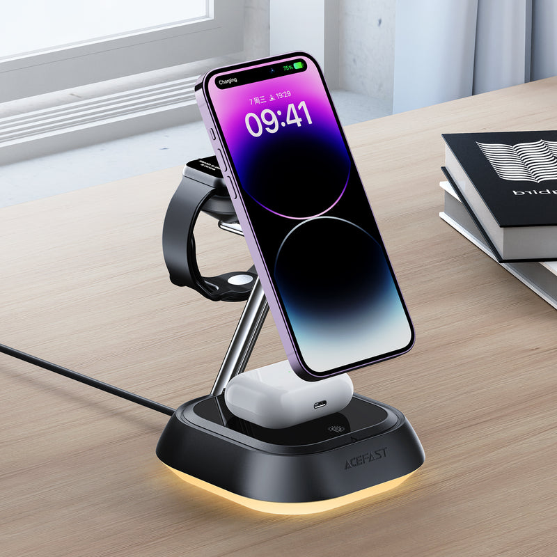 20.5W Premium 3-in-1 Magnetic Wireless Charger w/ Stylish Ambient Light (E16)