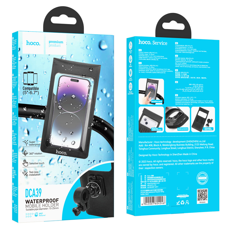 Waterproof Bike / Motorbike Phone Holder w/ Clear View, Universal Fit (DCA39)