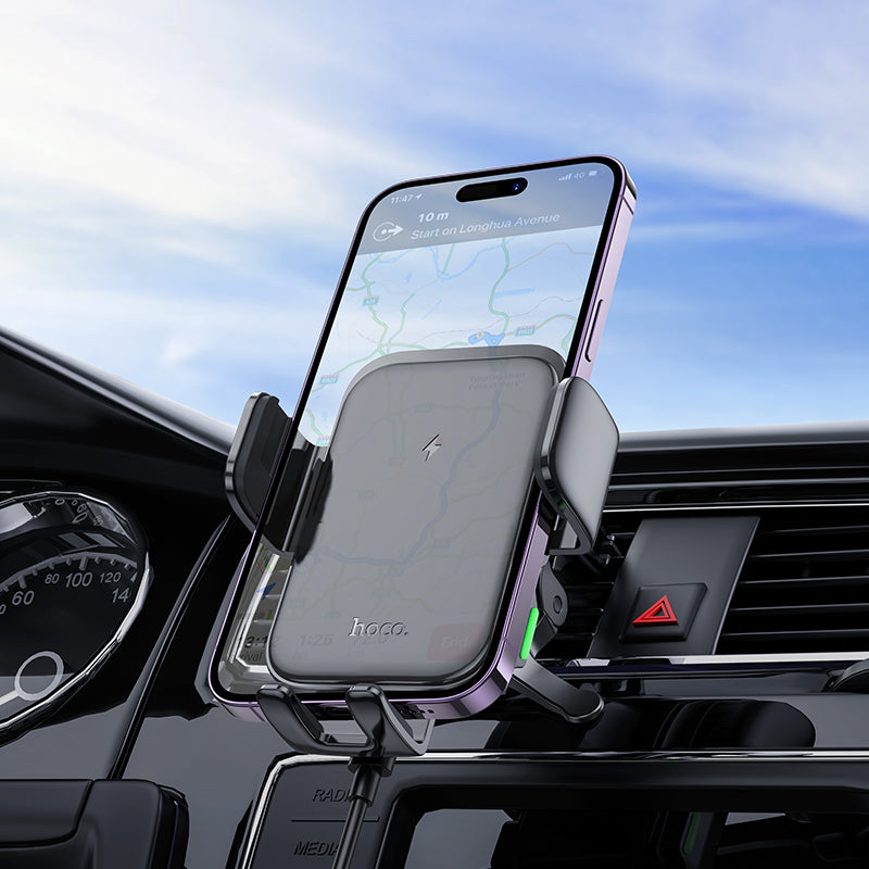 15W Wireless Fast Charging Phone Holder for Air Vent w/ Three-Axis Stabilizer (HW10)