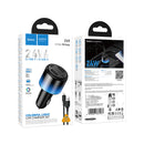 24W 4-Ports Fast Car Charger with 2x USB-C, 2x USB-A, LED Ambient Light (Z69)