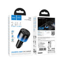 24W 4-Ports Fast Car Charger with 2x USB-C, 2x USB-A, LED Ambient Light (Z69)