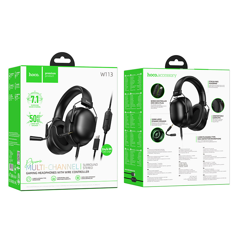 Premium Wired Gaming Headset with 7.1 Surround Sound (W113)