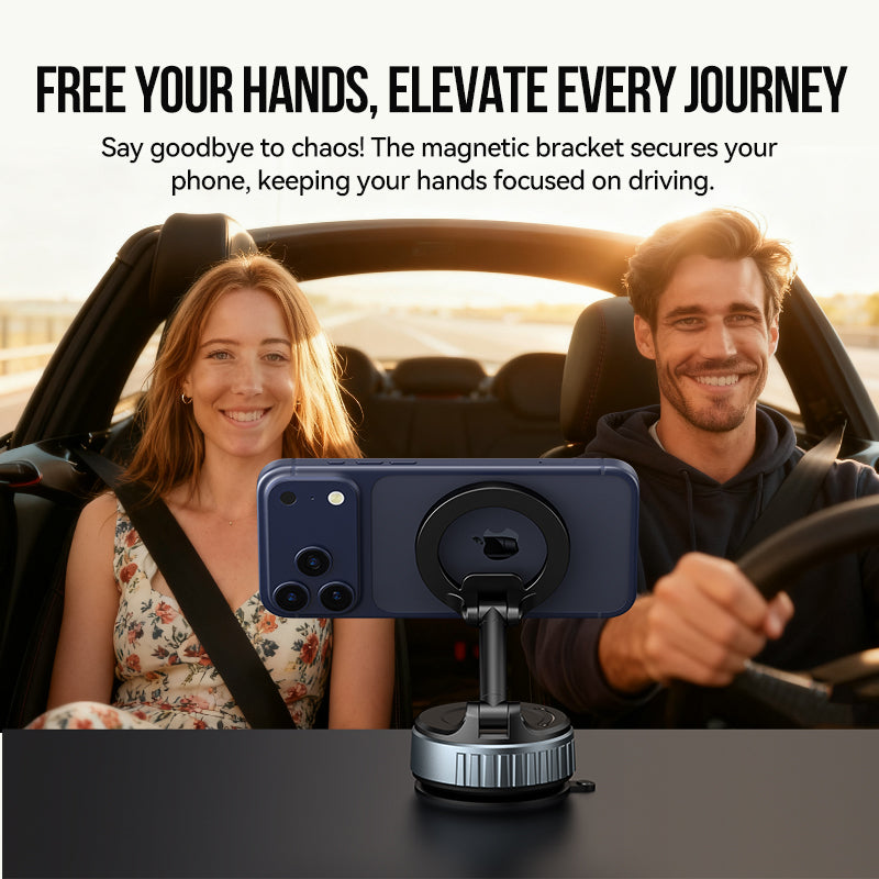Magnetic Multi-Surface Suction Cup Phone Mount with Foldable Arm (H08)