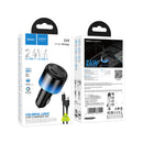 24W 4-Ports Fast Car Charger with 2x USB-C, 2x USB-A, LED Ambient Light (Z69)