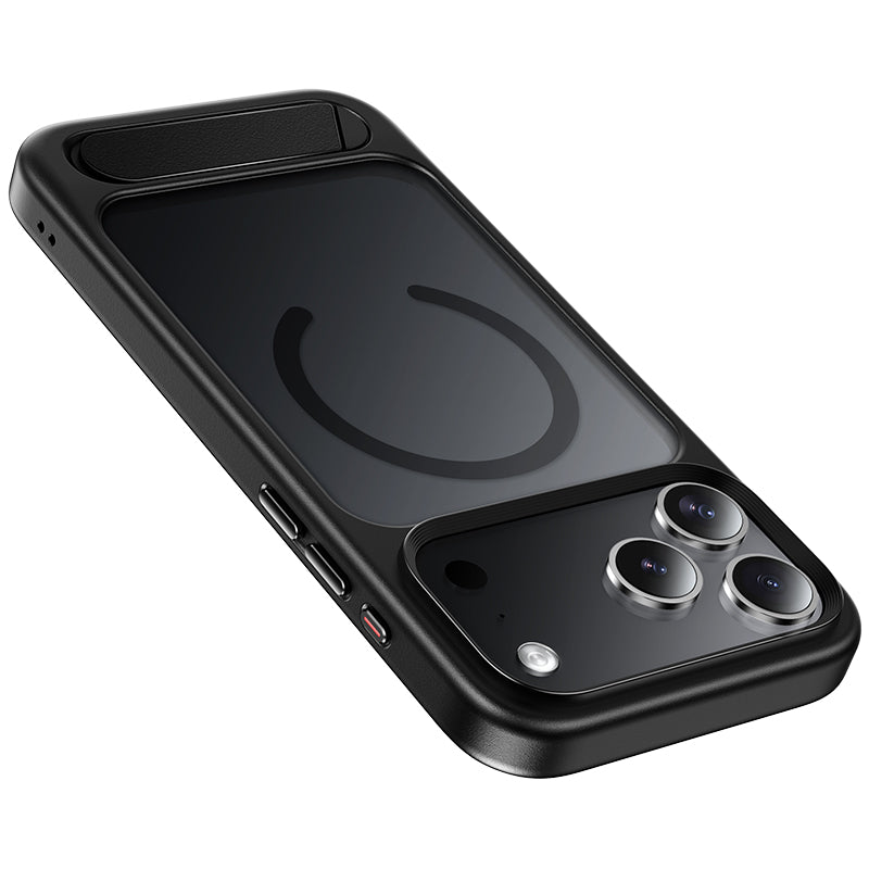 Magnetic Semi-Transparent Case w/ MagSafe Compatible, Anti-Fingerprint, Hidden Kick Stand (AS12) - iPhone 17 Pro