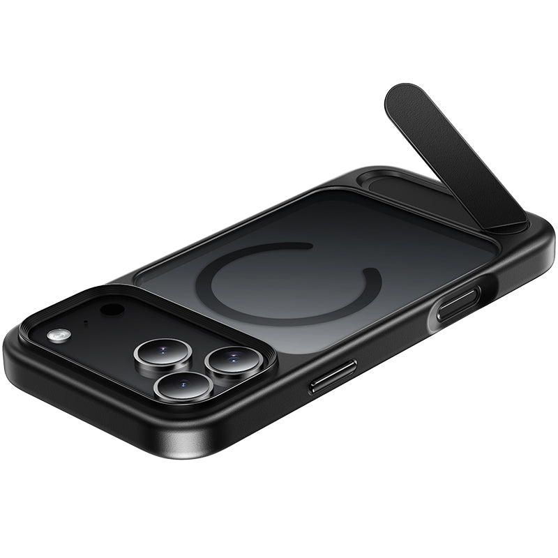 Magnetic Semi-Transparent Case w/ MagSafe Compatible, Anti-Fingerprint, Hidden Kick Stand (AS12) - iPhone 17 Pro