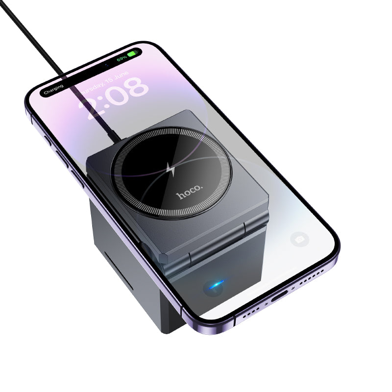 15W 3-in-1 Magnetic Wireless Fast Charger with Compact Cube Design (CQ8)