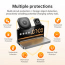 15W 4-in-1 Magnetic Wireless Fast Charger, with Alarm Clock, Ambient Lighting, Compact Foldable Design (DWQ03)