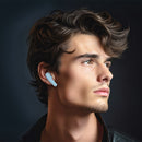 Wireless TWS Earbud w/ Battery % Display, Clear Case (EQ6)