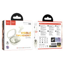 Wireless TWS Earbud w/ Battery % Display, Clear Case (EQ6)