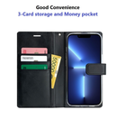 Noble Diary Wallet Case - Galaxy S25 Plus / S24 Plus (Compatible) Black