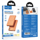 Magnetic 20W PD+QC Wireless Charging Power Bank with Digital Display, 15mm Ultra Thin, Orange Metallic Body (10000mAh) (Q34)
