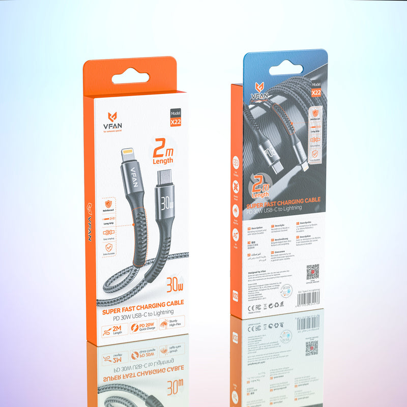 Super Fast Charging Cable with Reinforced Long Grip (X22) - Type C